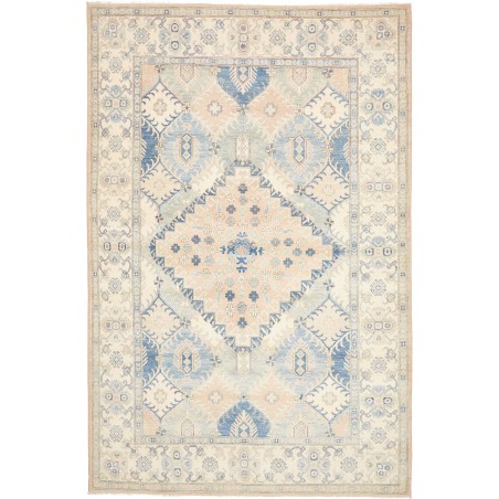 Tappeto Kazak Afghanistan bianco grigio 198x301