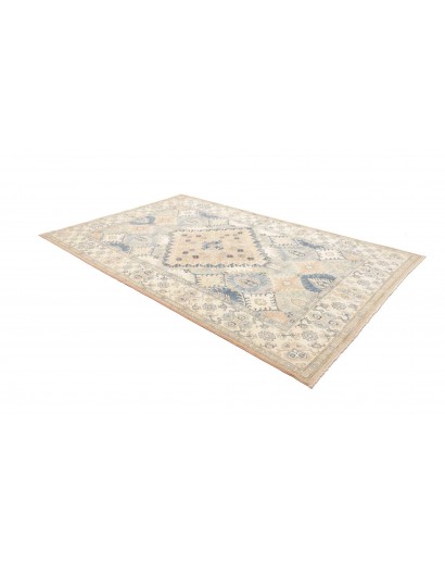 Tappeto Kazak Afghanistan bianco grigio 198x301