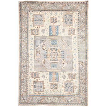 Tappeto Kazak Afghanistan bianco azzurro 211x315