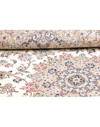 Tappeto Kashan Persia bianco marrone 197x300