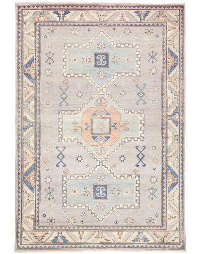 Tappeto Kazak Afghanistan bianco grigio 189x278