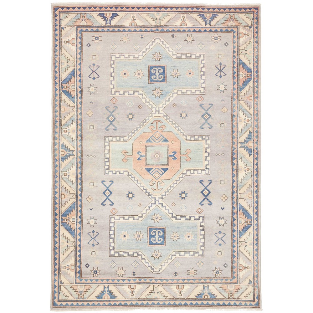 Tappeto Kazak Afghanistan bianco grigio 189x278