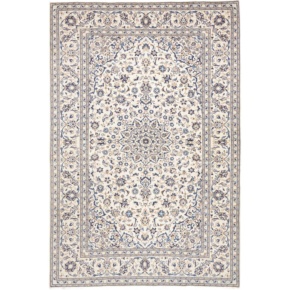 Tappeto Kashan Persia bianco grigio 200x303