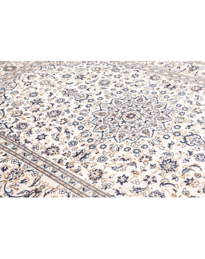 Tappeto Kashan Persia bianco grigio 200x303