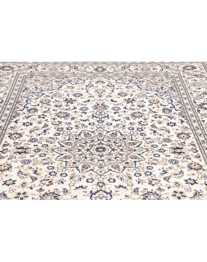Tappeto Kashan Persia bianco grigio 200x303