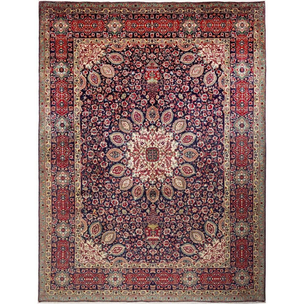 Tappeto Tabriz Persia grigio azzurro 303x400 Tappeto Tabriz Persia grigio azzurro 303x400