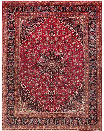 Tappeto Mashad Persia marrone giallo 305x393
