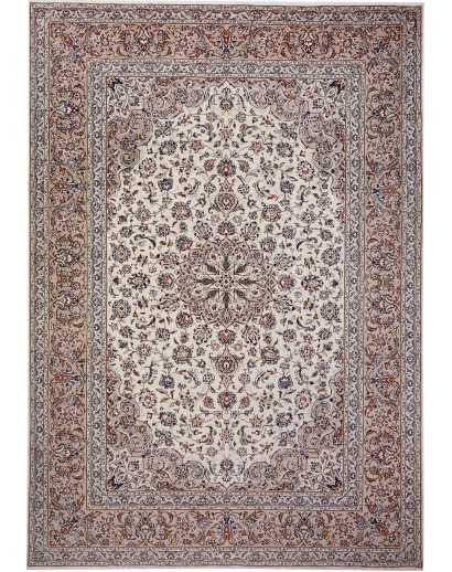 Tappeto Kashan Persia beige grigio 245x350