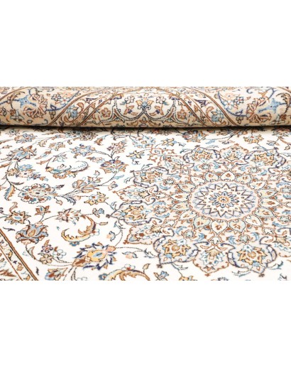 Tappeto Kashan Persia bianco marrone 200x300