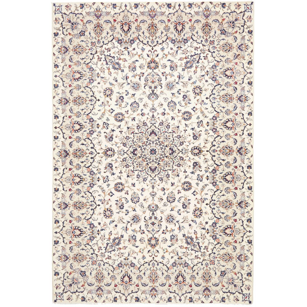 Tappeto Kashan Persia bianco grigio 197x300