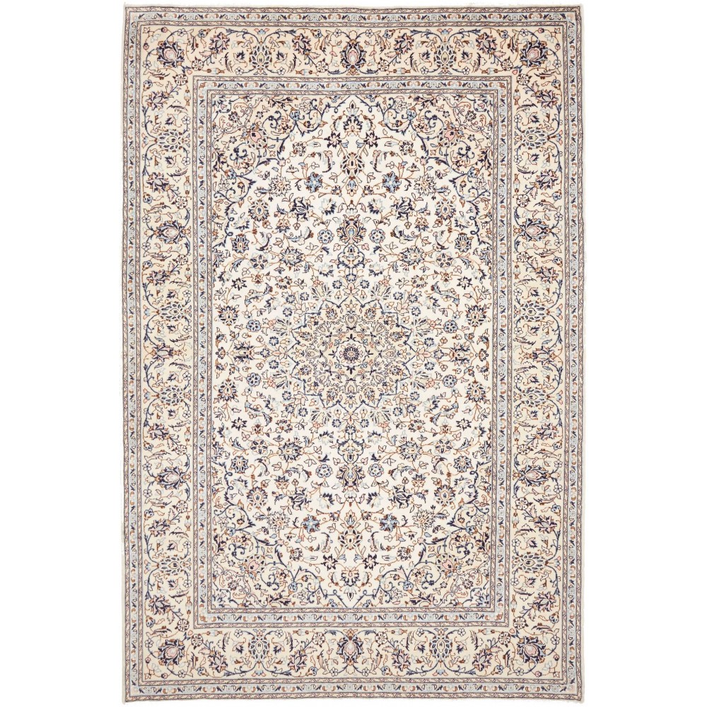 Tappeto Kashan Persia bianco grigio 194x293