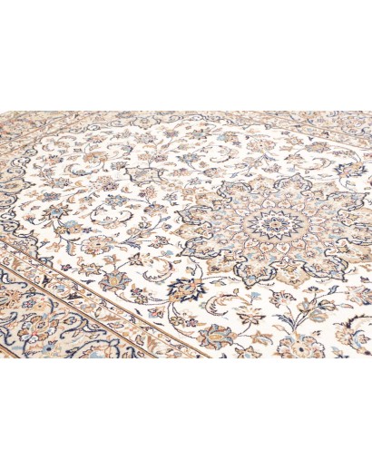Tappeto Kashan Persia bianco marrone 200x313