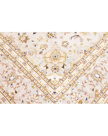 Tappeto Kashan Persia bianco azzurro 202x292
