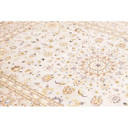 Tappeto Kashan Persia bianco azzurro 202x292