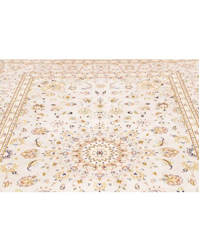 Tappeto Kashan Persia bianco azzurro 202x292