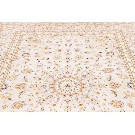 Tappeto Kashan Persia bianco azzurro 202x292