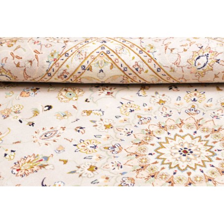 Tappeto Kashan Persia bianco azzurro 202x292