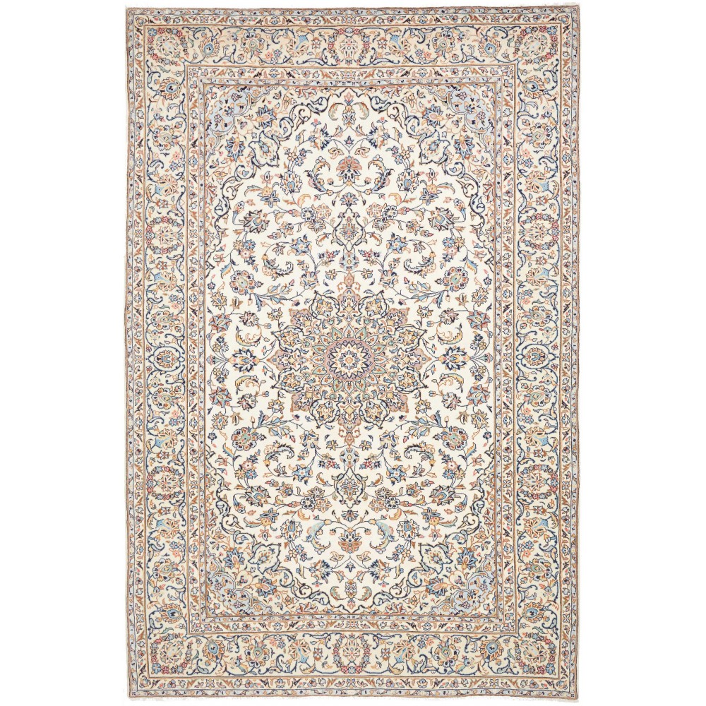 Tappeto Kashan Persia bianco grigio 204x317