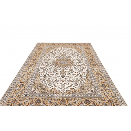 Tappeto Kashan Persia bianco grigio 203x317