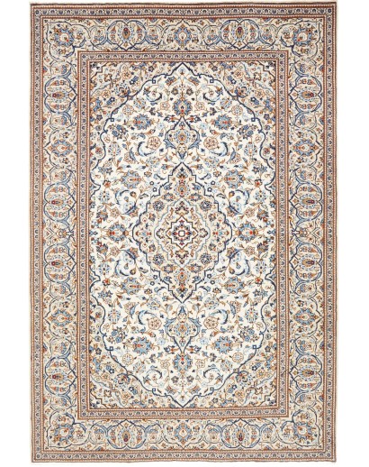 Tappeto Kashan Persia bianco grigio 197x294