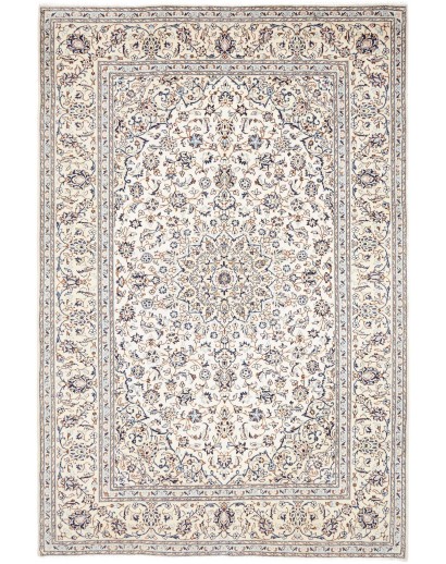 Tappeto Kashan Persia bianco azzurro 195x294