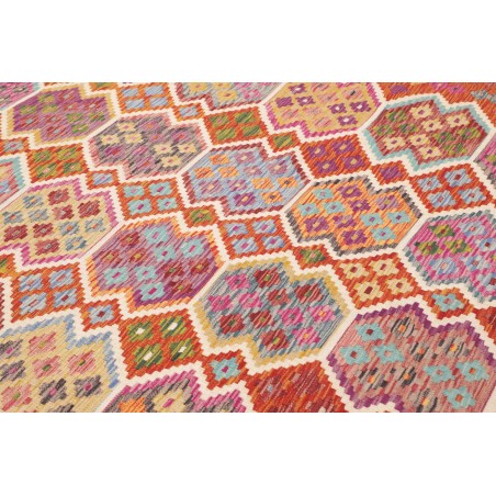 Tappeto Kilim Afghanistan rosso marrone 203x309