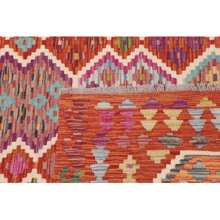 Tappeto Kilim Afghanistan rosso marrone 203x309