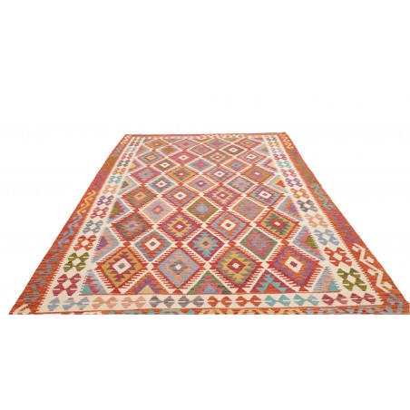 Tappeto Kilim Afghanistan rosso giallo 203x301