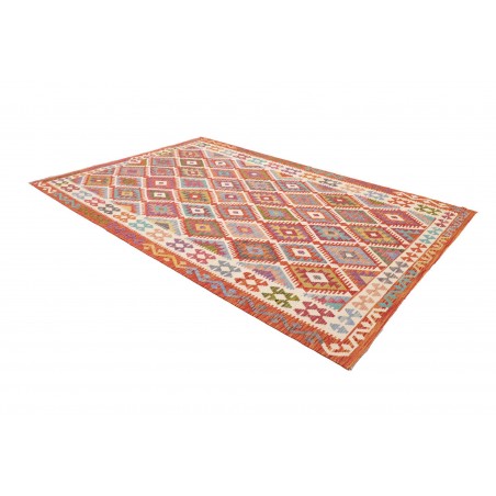 Tappeto Kilim Afghanistan rosso giallo 203x301