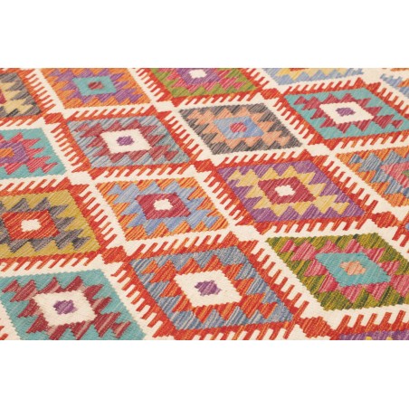 Tappeto Kilim Afghanistan rosso giallo 203x301