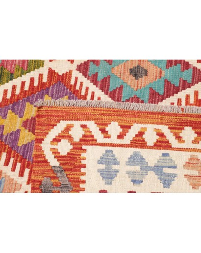 Tappeto Kilim Afghanistan rosso giallo 203x301
