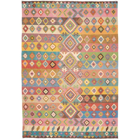 Tappeto Kilim Afghanistan marrone arancione 204x296