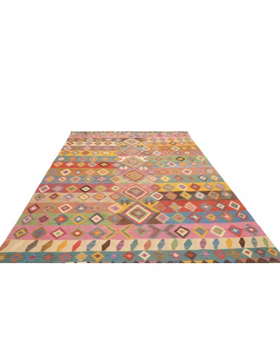 Tappeto Kilim Afghanistan marrone arancione 204x296