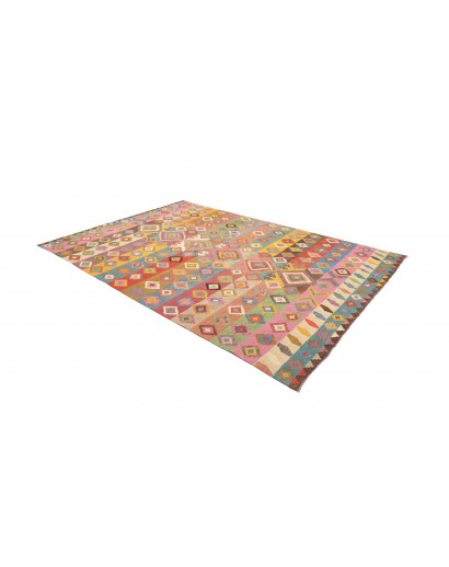Tappeto Kilim Afghanistan marrone arancione 204x296