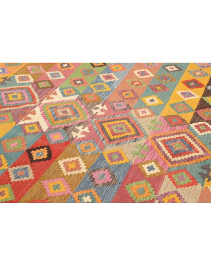 Tappeto Kilim Afghanistan marrone arancione 204x296