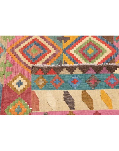 Tappeto Kilim Afghanistan marrone arancione 204x296
