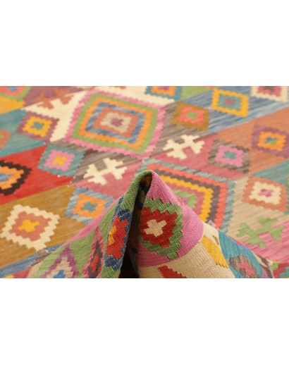 Tappeto Kilim Afghanistan marrone arancione 204x296