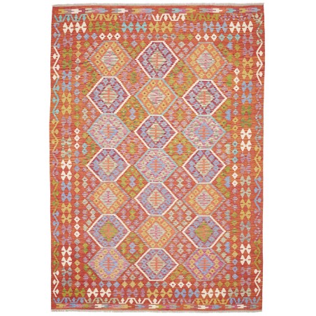 Tappeto Kilim Afghanistan marrone bianco 204x299