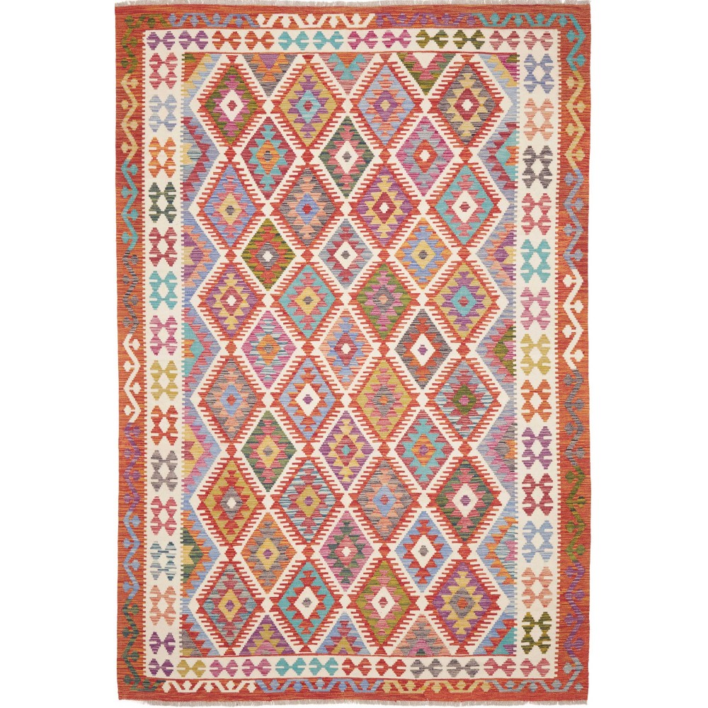 Tappeto Kilim Afghanistan beige marrone 204x300