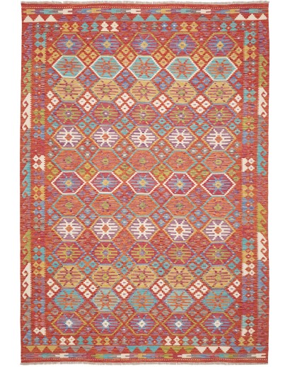 Tappeto Kilim Afghanistan rosso 205x301