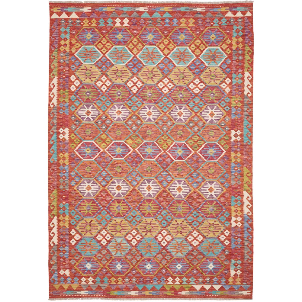 Tappeto Kilim Afghanistan rosso 205x301