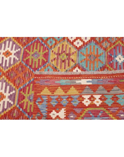 Tappeto Kilim Afghanistan rosso 205x301