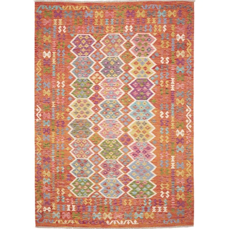 Tappeto Kilim Afghanistan marrone arancione 205x292