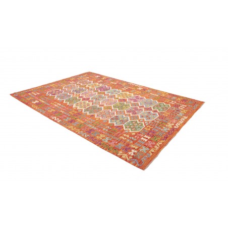 Tappeto Kilim Afghanistan marrone arancione 205x292