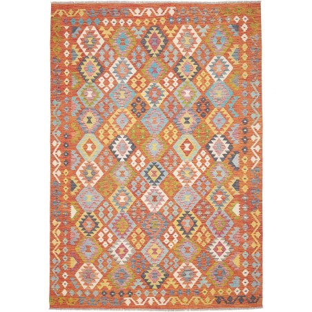Tappeto Kilim Afghanistan marrone bianco 207x294