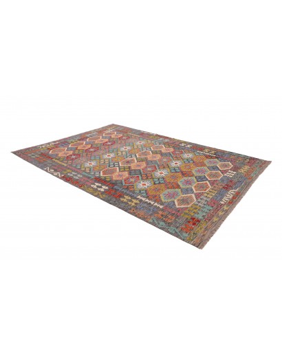 Tappeto Kilim Afghanistan bianco azzurro 208x301
