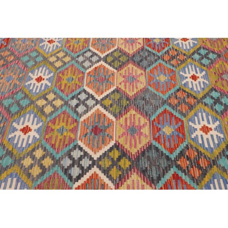 Tappeto Kilim Afghanistan bianco azzurro 208x301