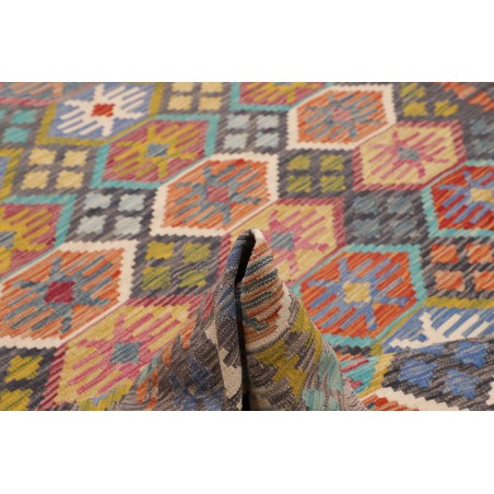 Tappeto Kilim Afghanistan bianco azzurro 208x301
