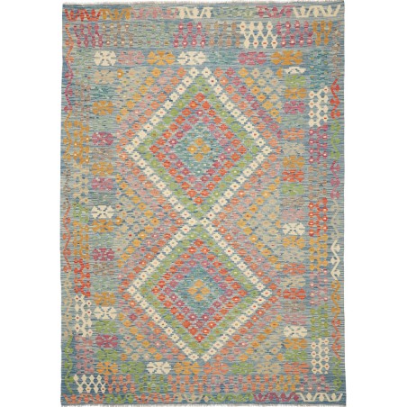 Tappeto Kilim Afghanistan marrone azzurro 212x293
