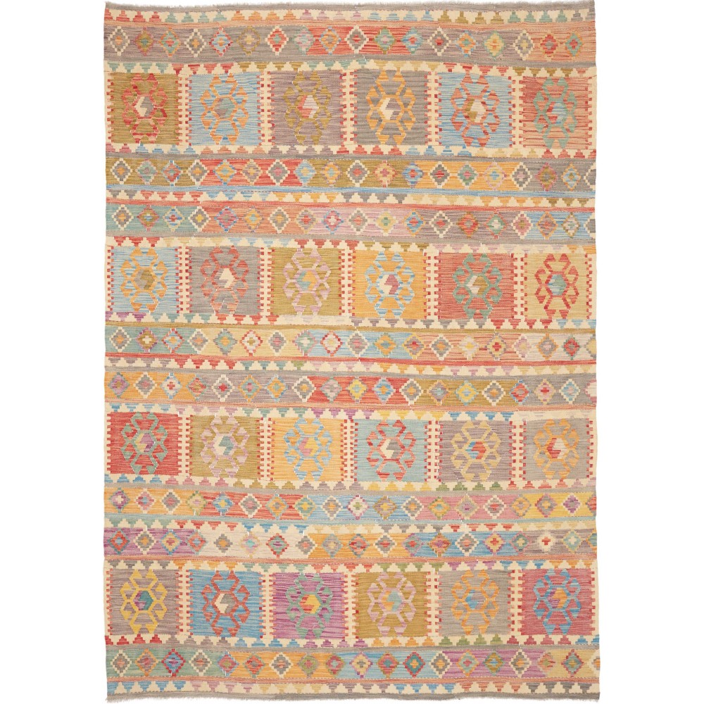 Tappeto Kilim Afghanistan marrone 203x282